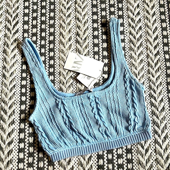 NWT ZARA Crochet Knit Top S - Picture 1 of 5